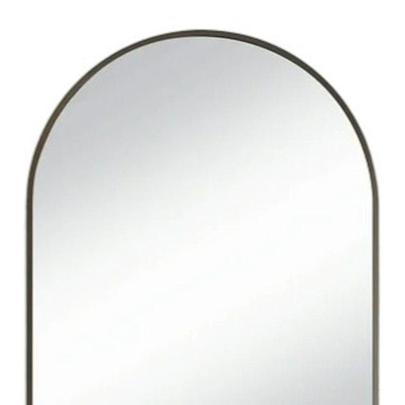 35" Metal Arch Framed Accent Mirror - Black