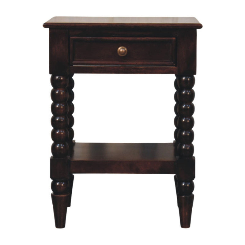 24" Solid Wood Two Drawer Nightstand - Brown