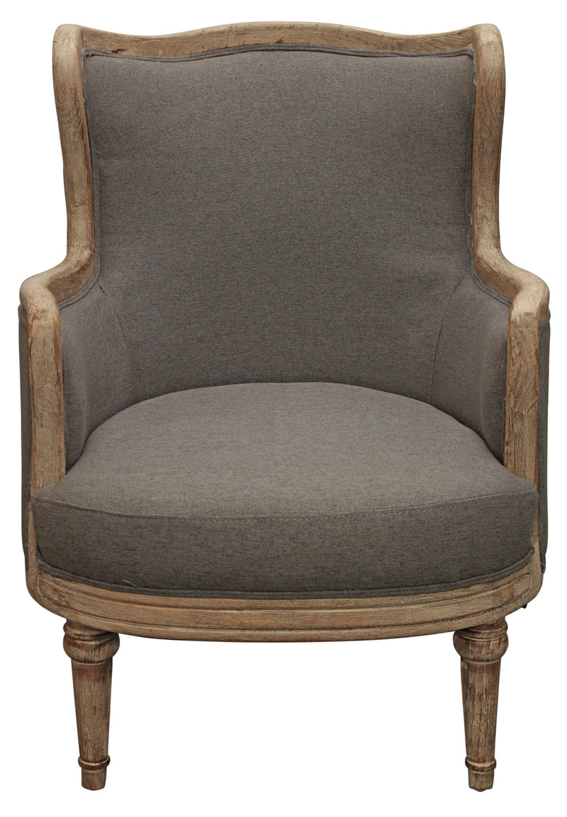 Linen Solid Color Arm Chair - Gray