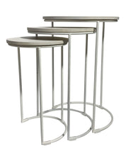 Load image into Gallery viewer, Solid Wood And Metal Round Frame Nested Tables (Set of 2) - White
