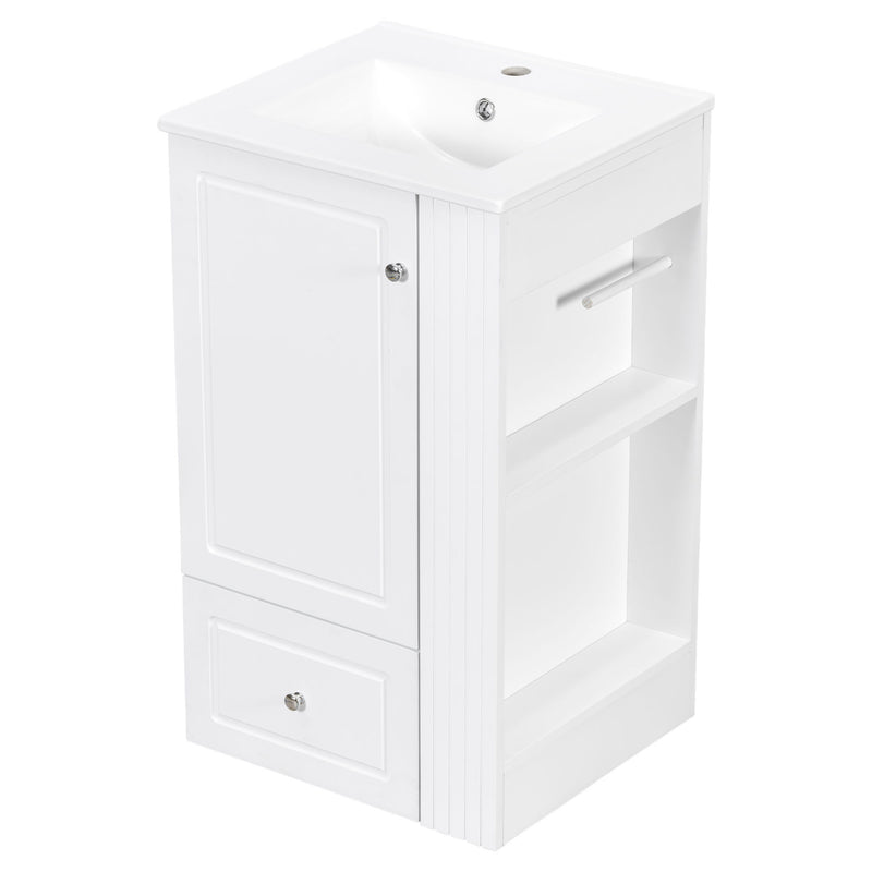 Modern Freestanding Bathroom Vanity With Sink, Soft-Close Drawer, Towel Bar