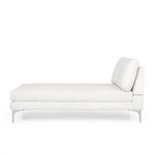 Load image into Gallery viewer, Fabric Upholstered Chaise Lounge With Iron Bracket Legs
