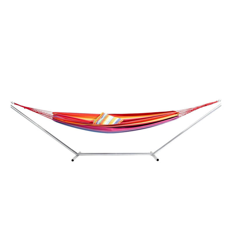 Striped Single Spreader Bar Hammock - Pink Lavender Red And Yellow