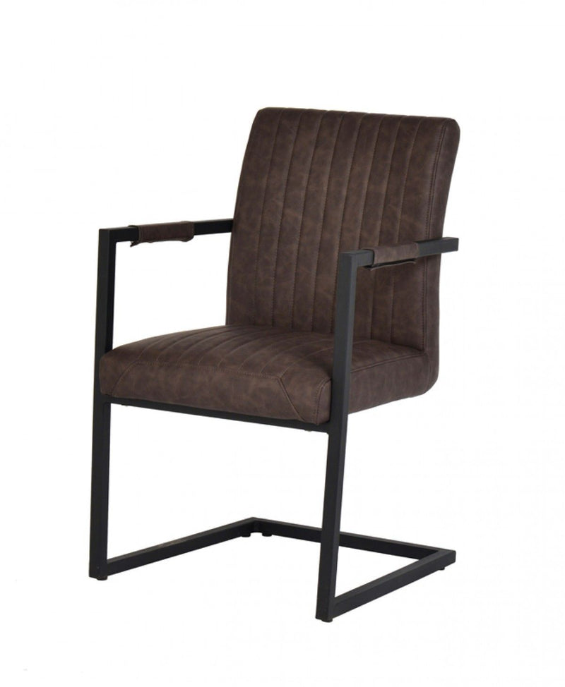 Faux Leather Dining Chairs (Set of 2) - Brown