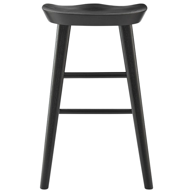 Solid Wood Backless Counter Height Bar Chair - Black