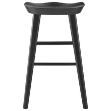 Load image into Gallery viewer, Solid Wood Backless Counter Height Bar Chair - Black
