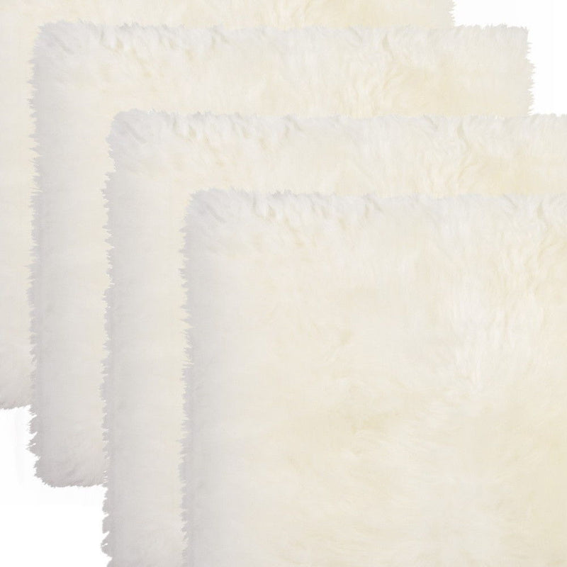 17" X 17" Wool Solid Color Chair Pads (Set of 4) - Natural