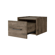 Load image into Gallery viewer, 10" One Drawer Faux Wood Floating Nightstand - Brown
