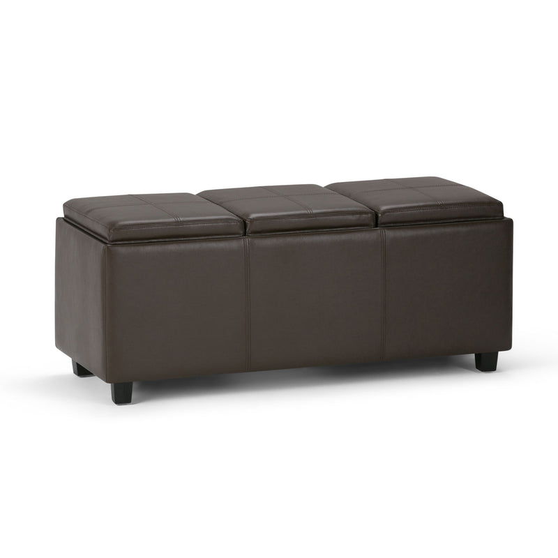 42" Upholstery Storage Ottoman - Dark Brown / Chocolate