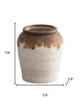 Load image into Gallery viewer, Block Round Table Vase - Brown / White
