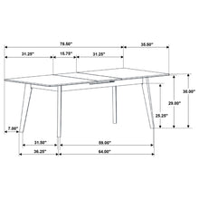 Load image into Gallery viewer, Bellingham - Dining Table With Self Storing Extension Leaf - Black Marble-Look Sintered Stone
