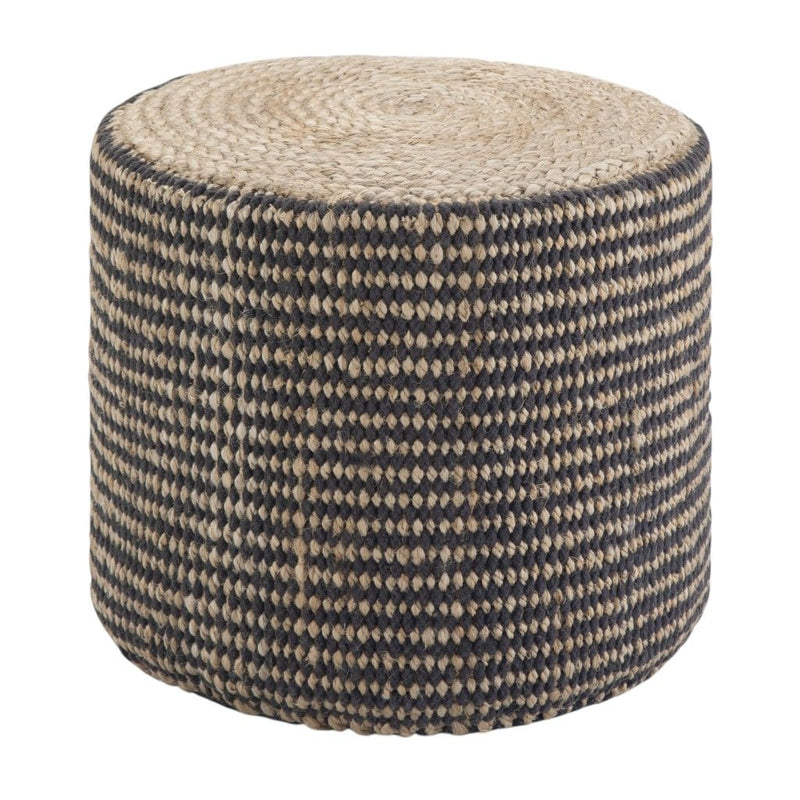 Jute Round Pouf Ottoman - Brown