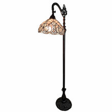 Load image into Gallery viewer, 11" x 11" x 62" Traditional Shaped Floor Lamp With White Stained Glass Bowl Shade - Brown
