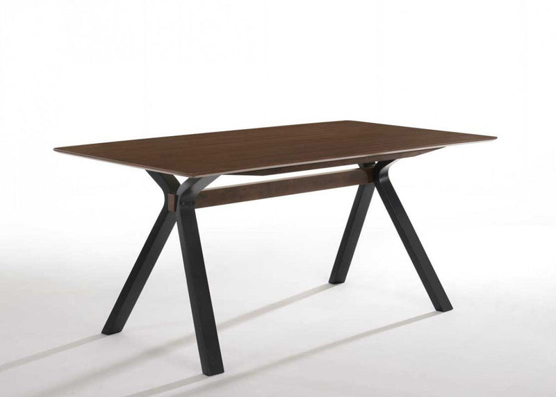 Wood Trestle Base Dining Table - Brown / Black
