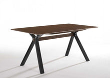 Load image into Gallery viewer, Wood Trestle Base Dining Table - Brown / Black
