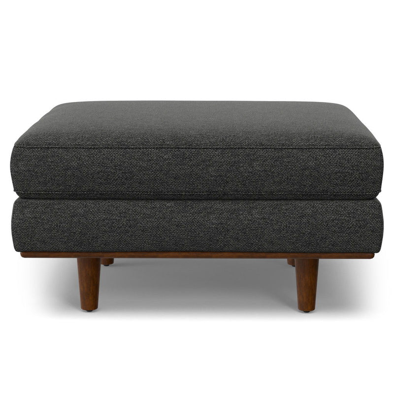 33" Fabric Cocktail Ottoman - Gray / Brown