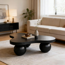 Load image into Gallery viewer, Cloud Shaped Coffee Table &amp; 3 Ball Legs For Living Room - Black
