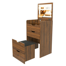 Load image into Gallery viewer, Vanity Desk With Lighted Mirror &amp; Stool
