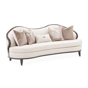 Camellia Field - Chenille Sofa - Beige / Dark Brown