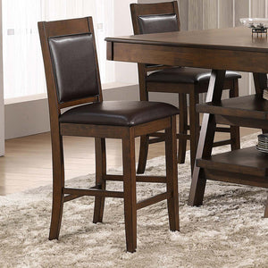 Upholstered Counter Height Chair (Set of 2) - Brown / Walnut