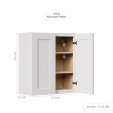 Load image into Gallery viewer, Shaker Wall Cabinet With Soft-Close Doors, Adjustable Shelves
