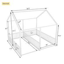 Load image into Gallery viewer, Metal Twin Size House Platform Beds 2 Shared Beds - Antique White
