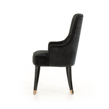Load image into Gallery viewer, Velvet Wing Back Dining Arm Chair - Black
