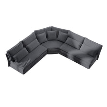 Load image into Gallery viewer, 5 Seater L Shaped Sectional Sofa With Curved Corner, 7 Pillows
