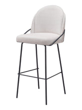 Load image into Gallery viewer, 30" Shearling And Steel Bar Height Bar Chairs (Set of 2) - Ivory / Black

