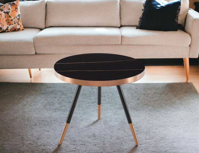 Modern Small Ceramic Coffee Table - Black And Gold