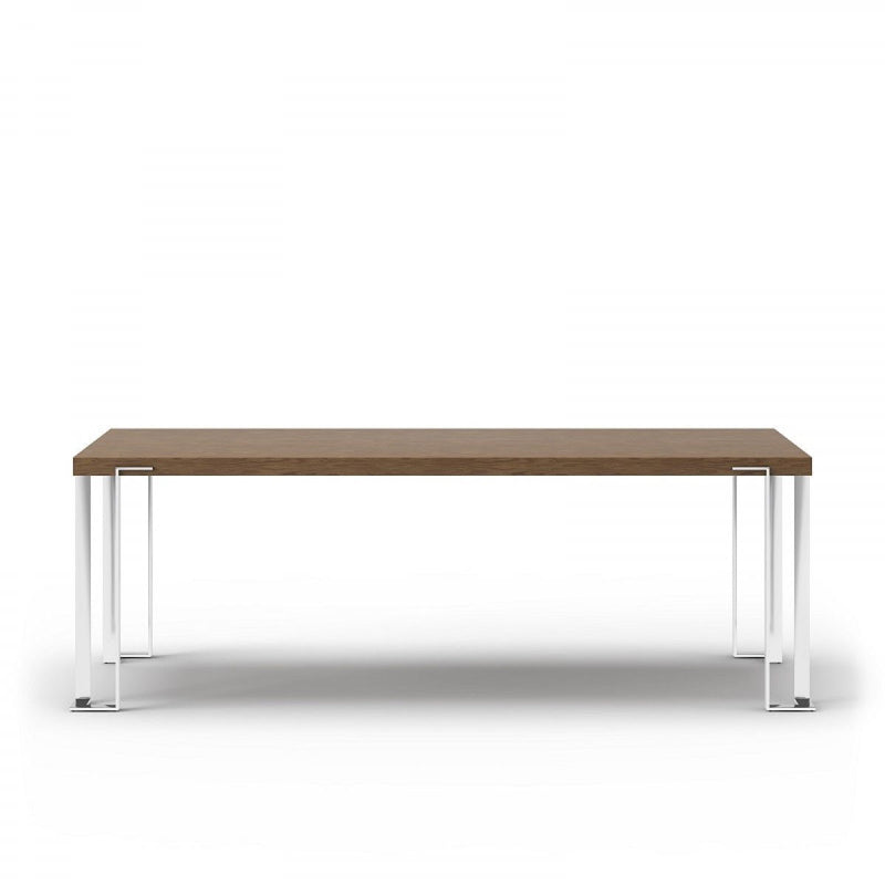 Wood Stainless Steel Dining Table - Brown / Silver