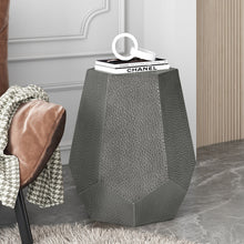 Load image into Gallery viewer, Modern Hammered Iron Geometric End Table
