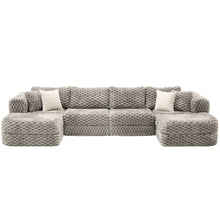 Load image into Gallery viewer, Modular Sectional Sofa, Boneless Couch With 2 Movable Ottomans
