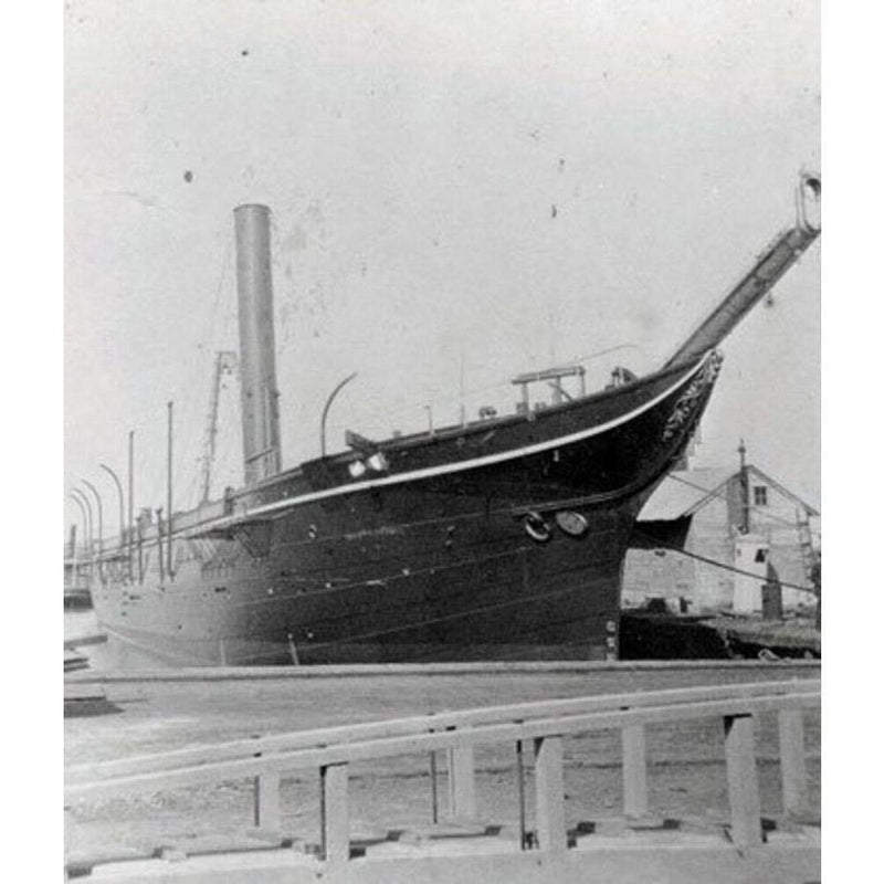 Hand Painted Model Boat - Dark Gray / Light Brown
