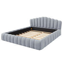 Load image into Gallery viewer, Floor Bed Frame Shell Shaped Headboard For Bedroom, No Box Spring Needed

