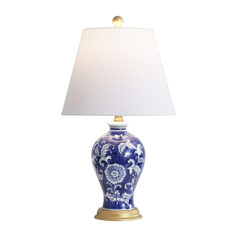 Urn Bedside Lamp With Empire Shade - Navy Blue