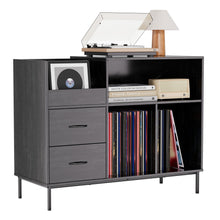 Load image into Gallery viewer, Grain Record Player Stand, Media Console With Speaker Shelf &amp; 2 Drawers
