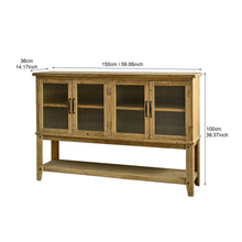 Load image into Gallery viewer, Rectangle Accent Sideboard Cabinet With Storage Shelf, Cabinet For Kitchen - Natural Wood
