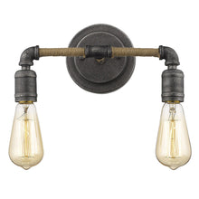 Load image into Gallery viewer, Two Light Industrial Textured Wall Light - Gray
