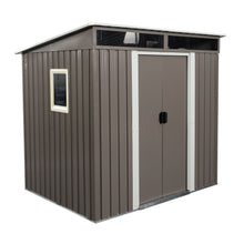 Load image into Gallery viewer, Outdoor Metal Storage Shed With Window Transparent Plate W540S00011 - Gray

