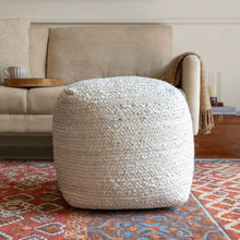 Load image into Gallery viewer, Jute Pouf Ottoman - Natural

