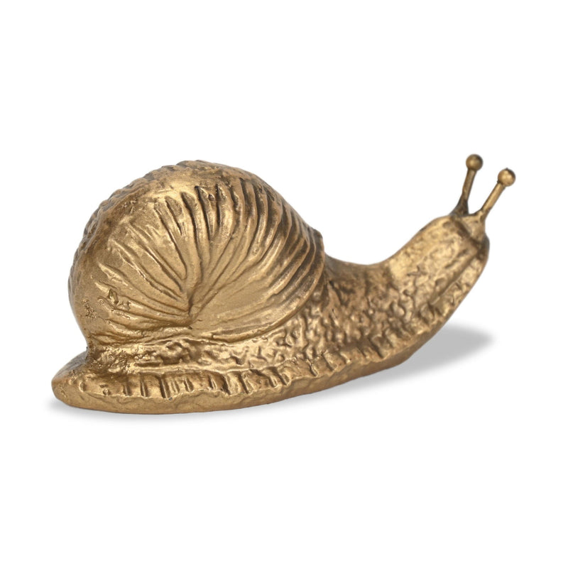 Snail Figurine - Antiqued Gold