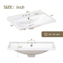 Load image into Gallery viewer, Bathroom Vanity Top, Rectangular Undermount Sink With 3 Faucet Holes, 4" Centerset Compatible - White

