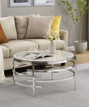 Load image into Gallery viewer, Elegant Round Table With Sintered Stone Top &amp; Sturdy Metal Frame
