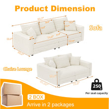 Load image into Gallery viewer, 4 Seat Sofa, Modern Comfy Upholstered Sofa Cloud Couch, Deep Seat Couches With Soft Pillows
