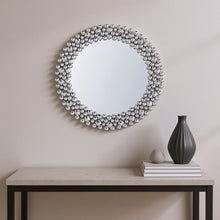 Load image into Gallery viewer, 26" Round Faux Crystal Bling Framed Accent Mirror - Silver

