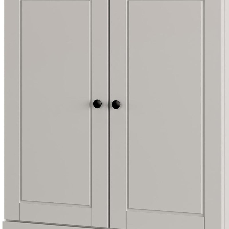 Twenty Pair Solid Woodshoe Storage Cabinet (752370) - Off White