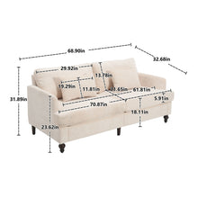 Load image into Gallery viewer, Mid Century Modern Chenille Fabric Loveseat Sofa, 2 Seat Upholstered Couch
