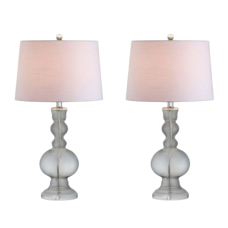 Novelty Table Lamps LED With Drum Shades (Set of 2) - Clear