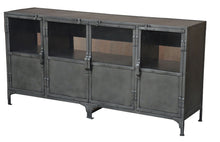 Load image into Gallery viewer, 72" Metal Enclosed Storage TV Stand - Dark Gray
